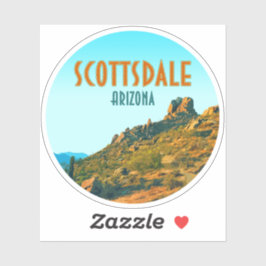 Scottsdale Arizona Cactus en Mountain  Sticker