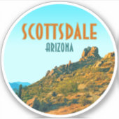 Scottsdale Arizona Cactus en Mountain Sticker (Voorkant)