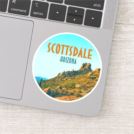 Scottsdale Arizona Cactus en Mountain Sticker (Detail)