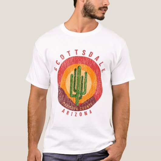 Scottsdale Arizona Cactus Mountains T-shirt (Voorkant)