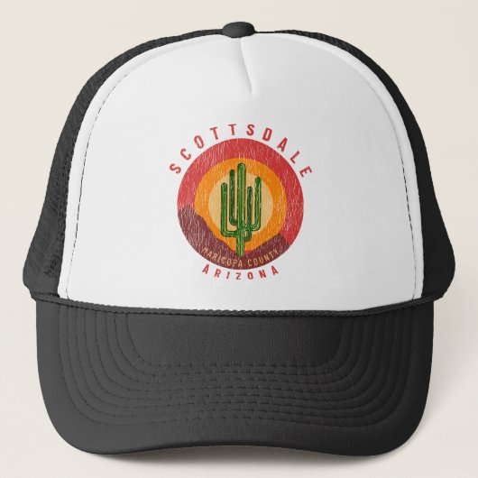 Scottsdale Arizona Cactus Mountains Trucker Pet (Voorkant)