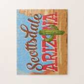 Scottsdale Arizona Cartoon Desert Vintage Travel Legpuzzel (Verticaal)