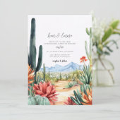 Scottsdale Arizona Desert Wedding Invitation Kaart (Staand voorkant)