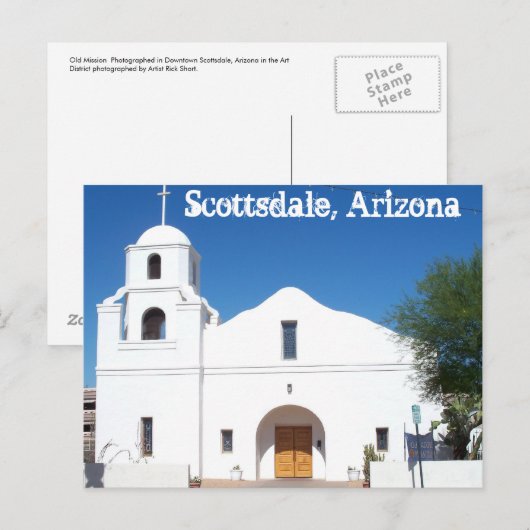 Scottsdale Arizona Old Mission Briefkaart West US (Voorkant / Achterkant)