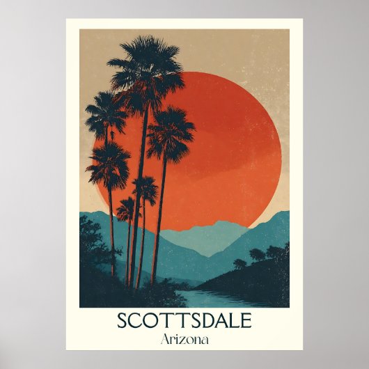 Scottsdale Arizona Retro Travel Poster (Voorkant)