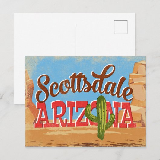 Scottsdale Arizona Vintage Travel Briefkaart (Voorkant / Achterkant)