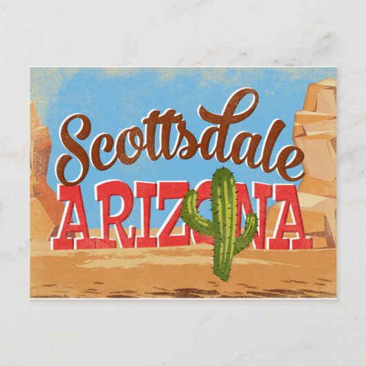 Scottsdale Arizona Vintage Travel Briefkaart (Voorkant)
