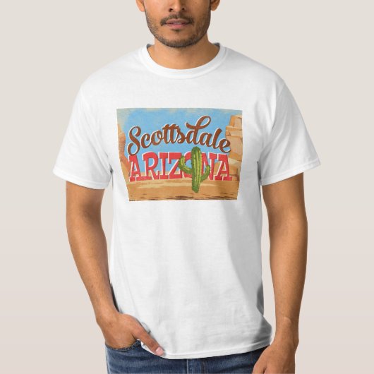 Scottsdale Arizona Vintage Travel T-shirt (Voorkant)