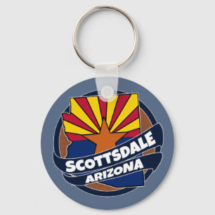 Scottsdale Arizona-vlag barst uit sleutelhanger