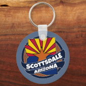 Scottsdale Arizona-vlag barst uit sleutelhanger (Voorkant)