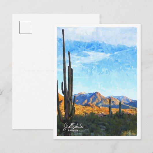 Scottsdale Arizona Waterverf Briefkaart (Voorkant / Achterkant)