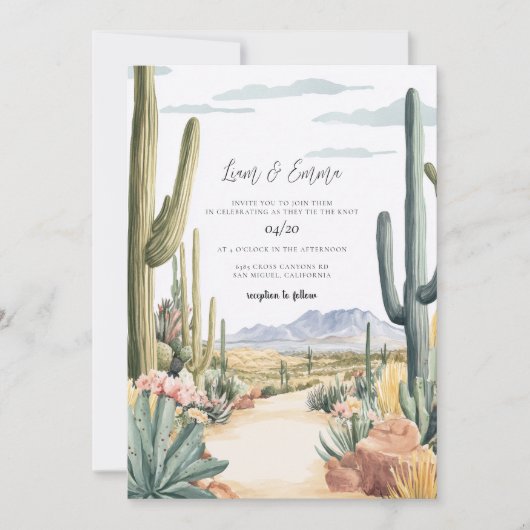 Scottsdale Arizona Wedding Invitation Kaart (Voorkant)