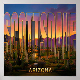 Scottsdale Arizona Woestijn Reis Vakantie Herinner Poster