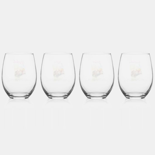 Scottsdale AZ | Monogram bachelorette Wijnglas Zonder Voet (Achterkant)