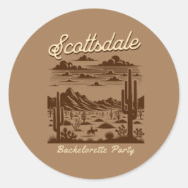 scottsdale bachelorette party brown ronde sticker