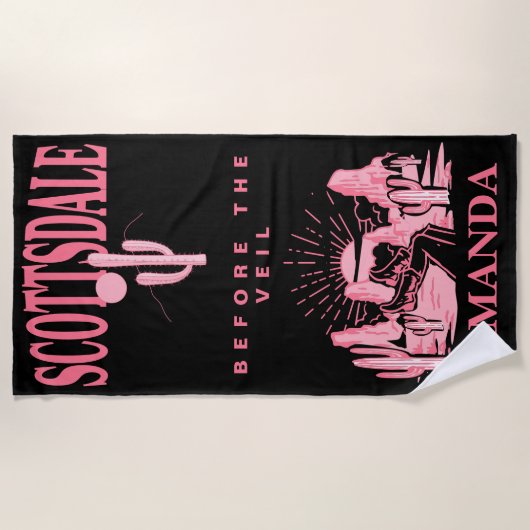 Scottsdale Bachelorette Party Gepersonaliseerd Bri Strandlaken (Voorkant)