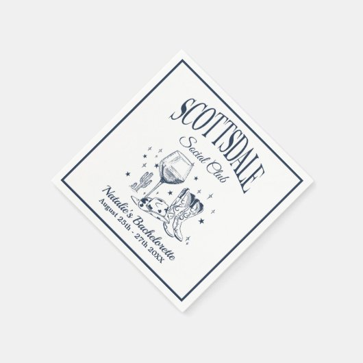 Scottsdale Bachelorette Party  grijs papier Servet (Hoek)
