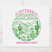 scottsdale bachelorette party pink sparkling wijnetiket (Enkel label)