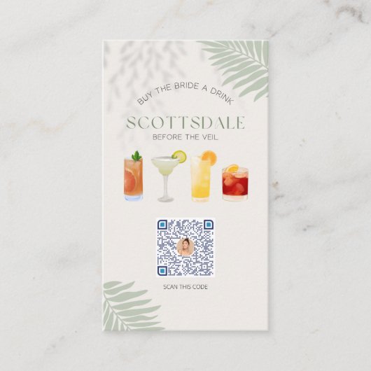 Scottsdale Bachelorette Party Venmo QR Code Kaart Plaatskaartje (Voorkant)