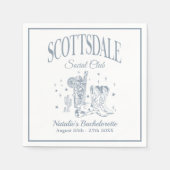 Scottsdale Bachelorette Party Zwart Papier Servet (Voorkant)