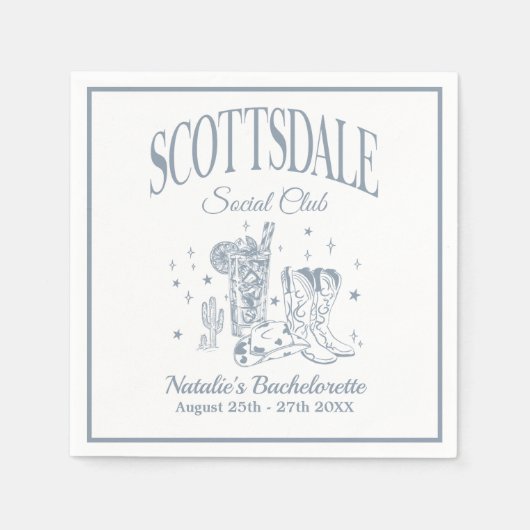 Scottsdale Bachelorette Party  Zwart Papier Servet (Voorkant)