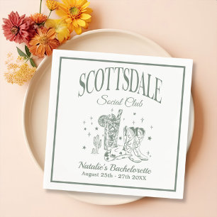 Scottsdale Bachelorette Party  Zwart Papier Servet