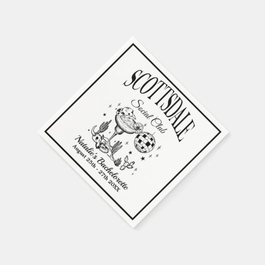 Scottsdale Bachelorette Party  Zwart Papier Servet (Hoek)