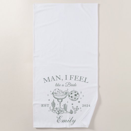 Scottsdale Bachelorette Retro Moderne Strandlaken (Voorkant)