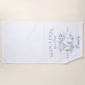 Scottsdale Bachelorette Retro Moderne Strandlaken (Voorkant)