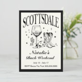 Scottsdale Bachelorette Sociale Cocktail Route Kaart (Staand voorkant)