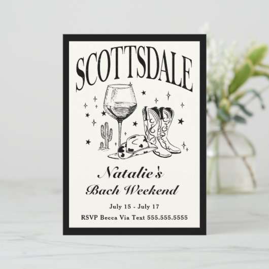 Scottsdale Bachelorette Sociale Cocktail Route Kaart (Staand voorkant)