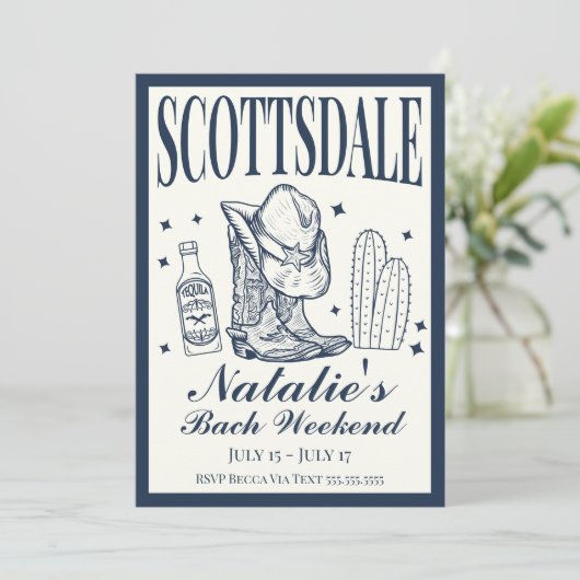 Scottsdale Bachelorette Sociale Cocktail Route Kaart (Staand voorkant)
