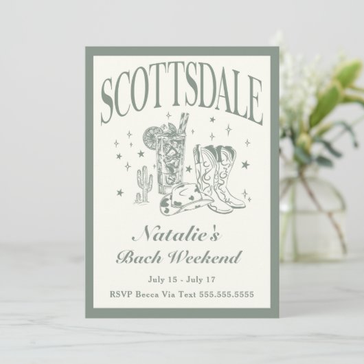 Scottsdale Bachelorette Sociale Cocktail Route Kaart (Staand voorkant)