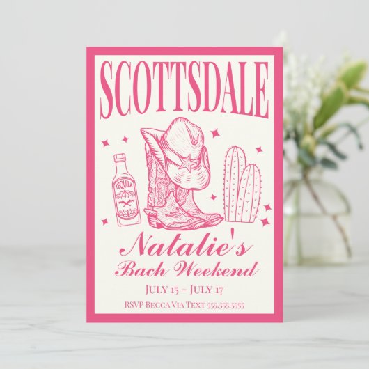 Scottsdale Bachelorette Sociale Cocktail Route Kaart (Staand voorkant)