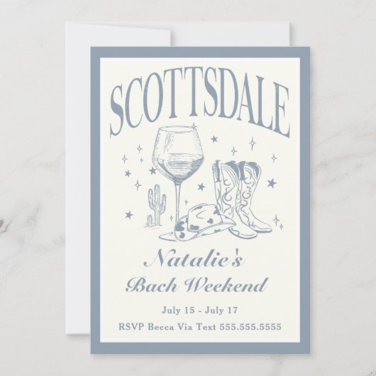 Scottsdale Bachelorette Sociale Cocktail Route Kaart (Voorkant)