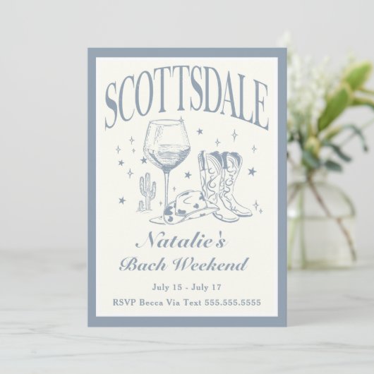Scottsdale Bachelorette Sociale Cocktail Route Kaart (Staand voorkant)