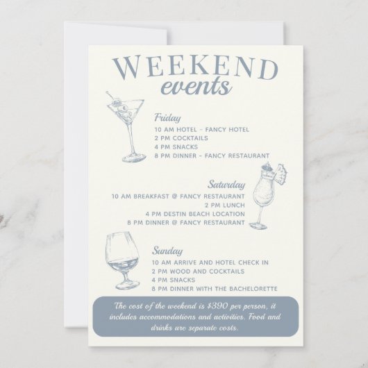 Scottsdale Bachelorette Sociale Cocktail Route Kaart (Achterkant)