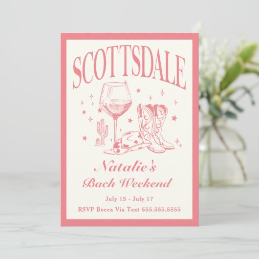 Scottsdale Bachelorette Sociale Cocktail Route Kaart (Staand voorkant)