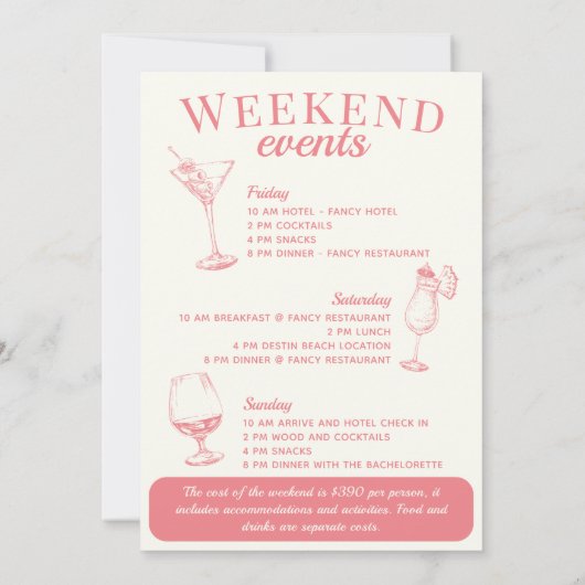 Scottsdale Bachelorette Sociale Cocktail Route Kaart (Achterkant)