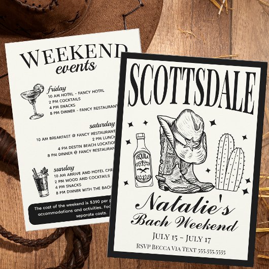 Scottsdale Bachelorette Sociale Cocktail Route Kaart