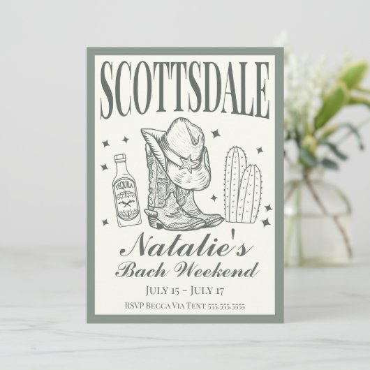 Scottsdale Bachelorette Sociale Cocktail Route Kaart (Staand voorkant)