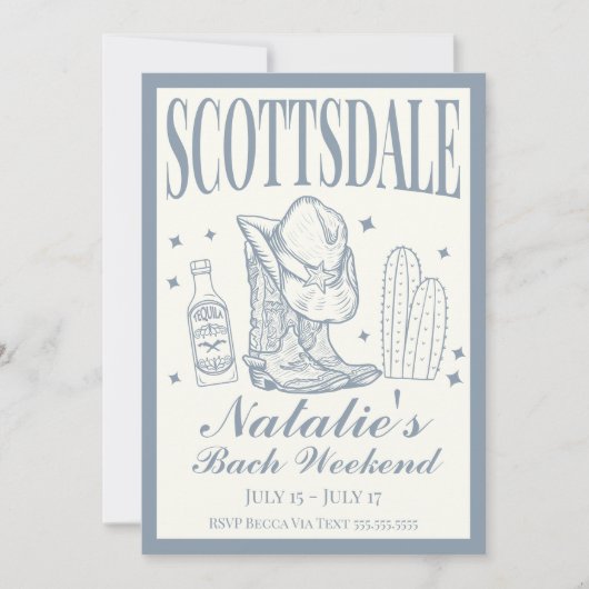Scottsdale Bachelorette Sociale Cocktail Route Kaart (Voorkant)