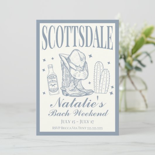 Scottsdale Bachelorette Sociale Cocktail Route Kaart (Staand voorkant)