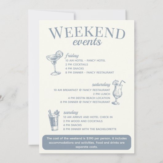 Scottsdale Bachelorette Sociale Cocktail Route Kaart (Achterkant)