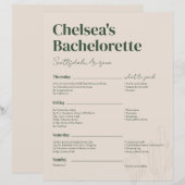 Scottsdale Bachelorette Weekendschema (Voorkant / Achterkant)