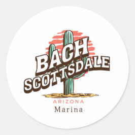 scottsdale cactus bachelorette party custom name ronde sticker