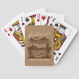 scottsdale desert bachelorette party retro brown pokerkaarten