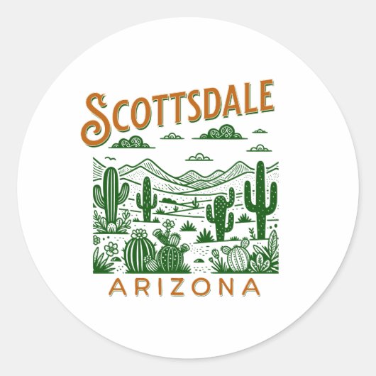 scottsdale desert bachelorette party ronde sticker (Voorkant)