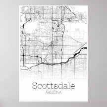 Scottsdale Map - Arizona - Poster voor stadskaarte