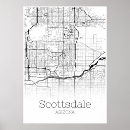 Scottsdale Map - Arizona - Poster voor stadskaarte